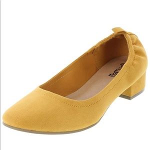 BRASH Abby Faux Suede Kitten Scrunch Heel Pump